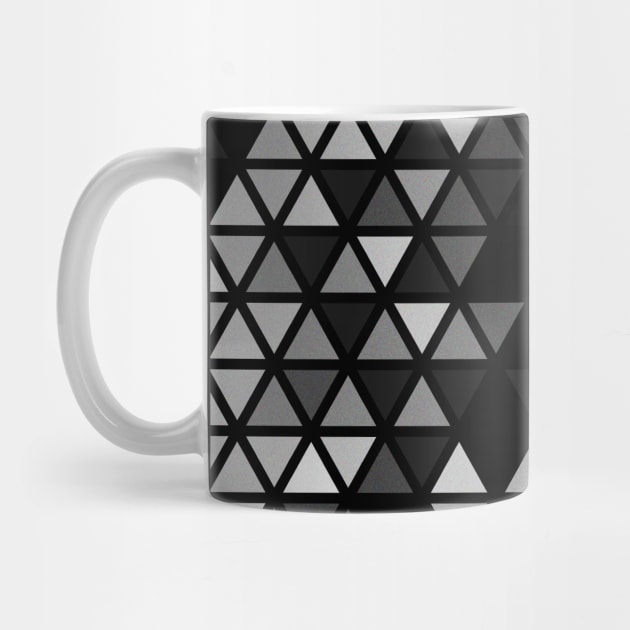 Geometric Fractal Triangles Black Noir by Tobe_Fonseca